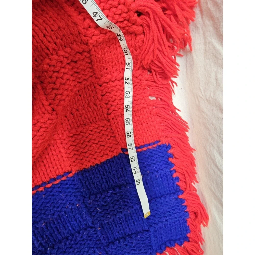 Vintage Large Colorful Crocheted Afghan Blanket Throw 67x43 Grannycore